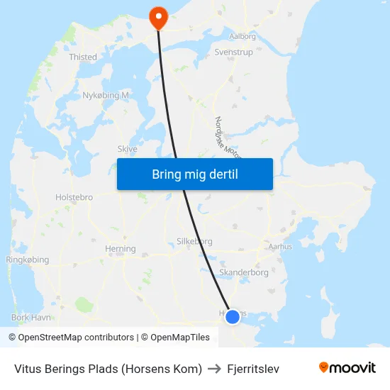 Vitus Berings Plads (Horsens Kom) to Fjerritslev map