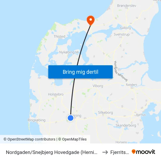Nordgaden/Snejbjerg Hovedgade (Herning Kom) to Fjerritslev map