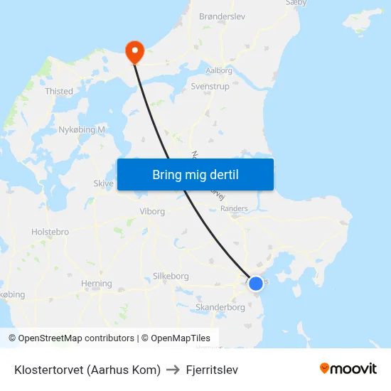 Klostertorvet (Aarhus Kom) to Fjerritslev map