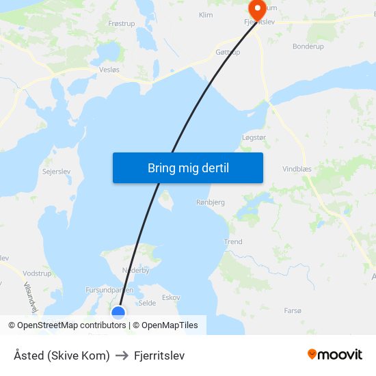 Åsted (Skive Kom) to Fjerritslev map