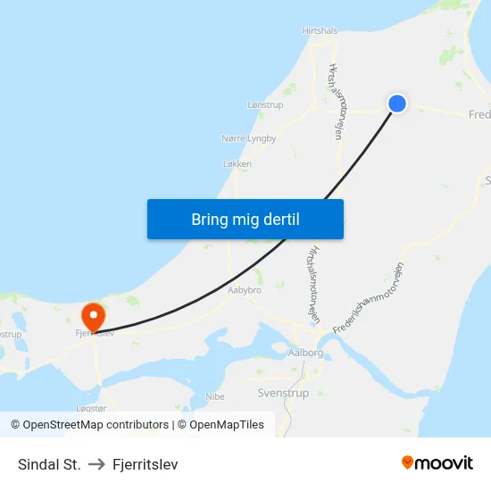 Sindal St. to Fjerritslev map