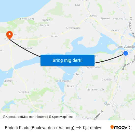 Budolfi Plads (Boulevarden / Aalborg) to Fjerritslev map