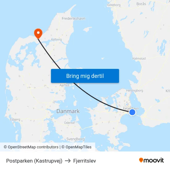 Postparken (Kastrupvej) to Fjerritslev map