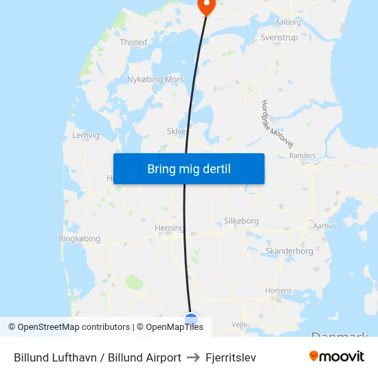 Billund Lufthavn / Billund Airport to Fjerritslev map