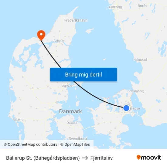 Ballerup St. (Banegårdspladsen) to Fjerritslev map