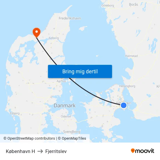 København H to Fjerritslev map