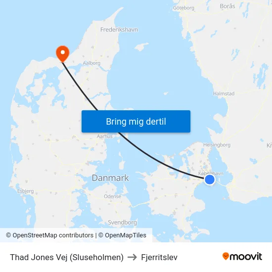 Thad Jones Vej (Sluseholmen) to Fjerritslev map