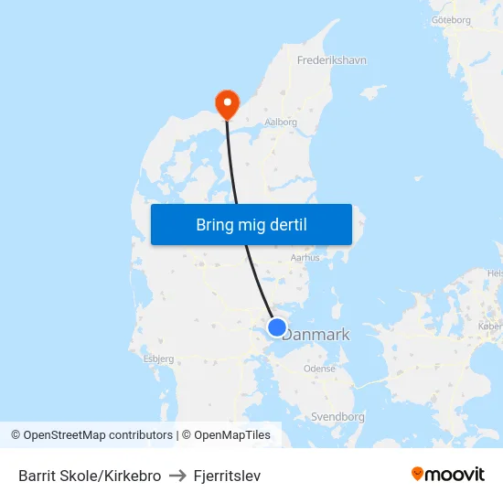 Barrit Skole/Kirkebro to Fjerritslev map
