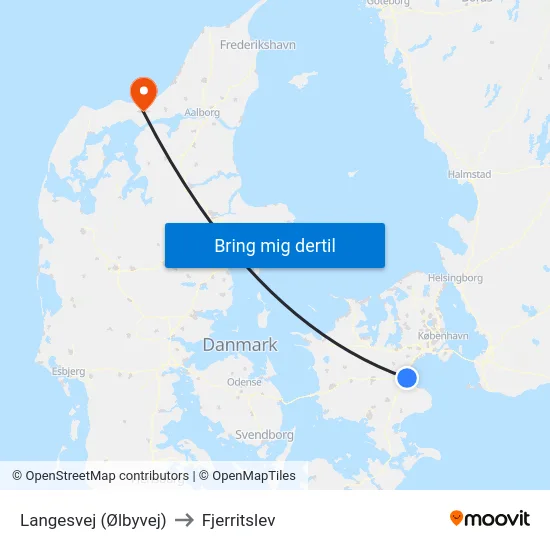 Langesvej (Ølbyvej) to Fjerritslev map
