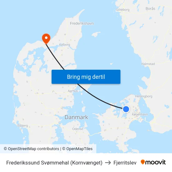 Frederikssund Svømmehal (Kornvænget) to Fjerritslev map