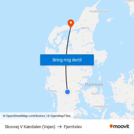 Skovvej V Kærdalen (Vejen) to Fjerritslev map