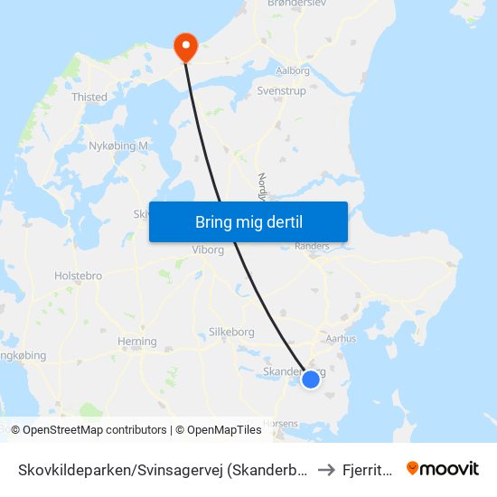 Skovkildeparken/Svinsagervej (Skanderborg Kom) to Fjerritslev map