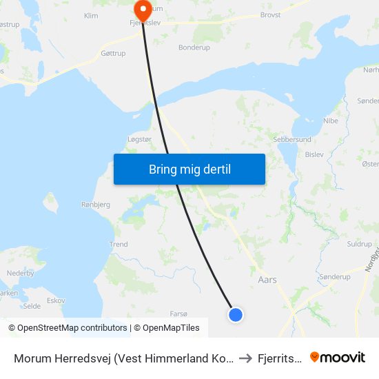 Morum Herredsvej (Vest Himmerland Komm.) to Fjerritslev map