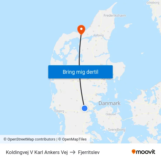 Koldingvej V Karl Ankers Vej to Fjerritslev map