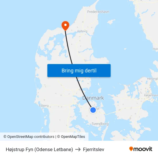 Højstrup Fyn (Odense Letbane) to Fjerritslev map
