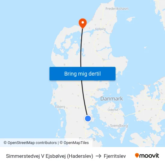 Simmerstedvej V Ejsbølvej (Haderslev) to Fjerritslev map