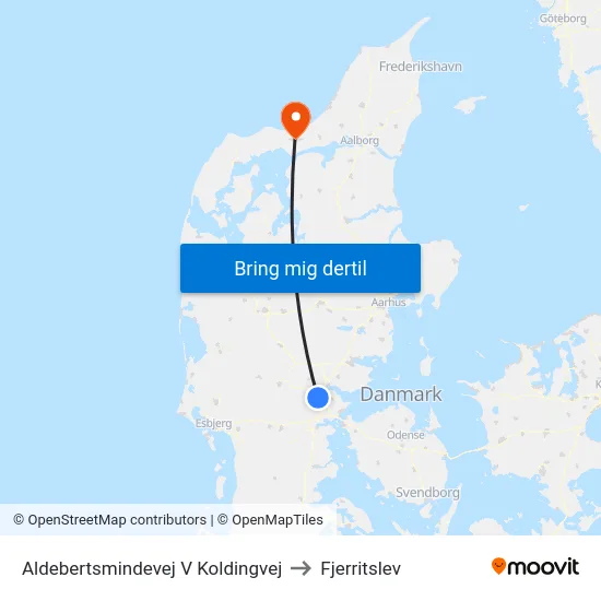 Aldebertsmindevej V Koldingvej to Fjerritslev map