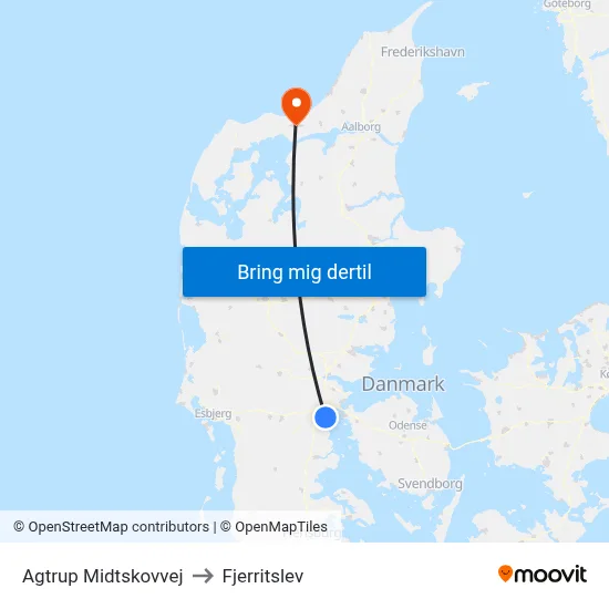 Agtrup Midtskovvej to Fjerritslev map