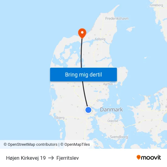 Højen Kirkevej 19 to Fjerritslev map