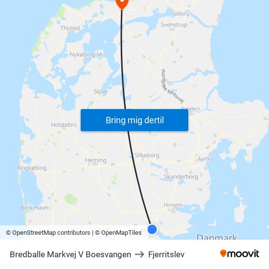 Bredballe Markvej V Boesvangen to Fjerritslev map