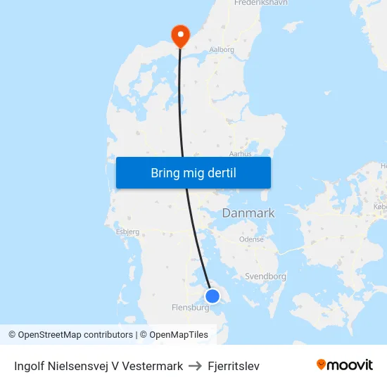 Ingolf Nielsensvej V Vestermark to Fjerritslev map