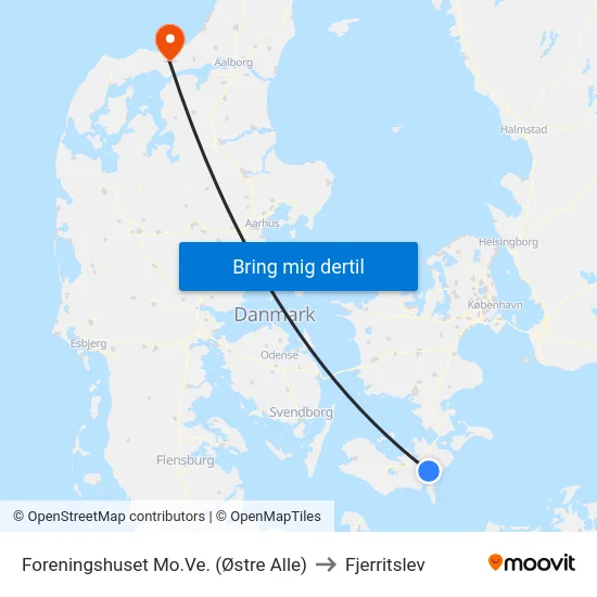 Foreningshuset Mo.Ve. (Østre Alle) to Fjerritslev map