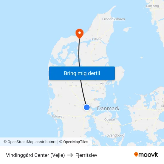 Vindinggård Center (Vejle) to Fjerritslev map