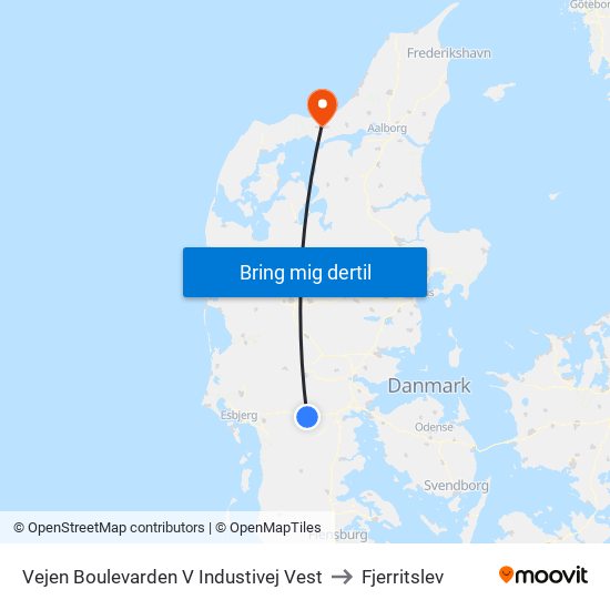 Vejen Boulevarden V Industivej Vest to Fjerritslev map