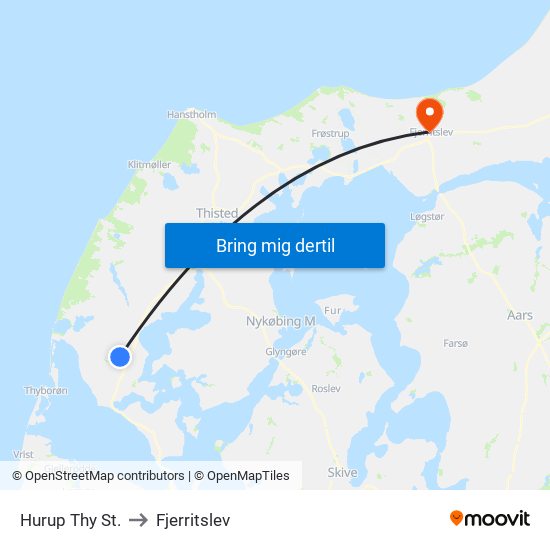 Hurup Thy St. to Fjerritslev map