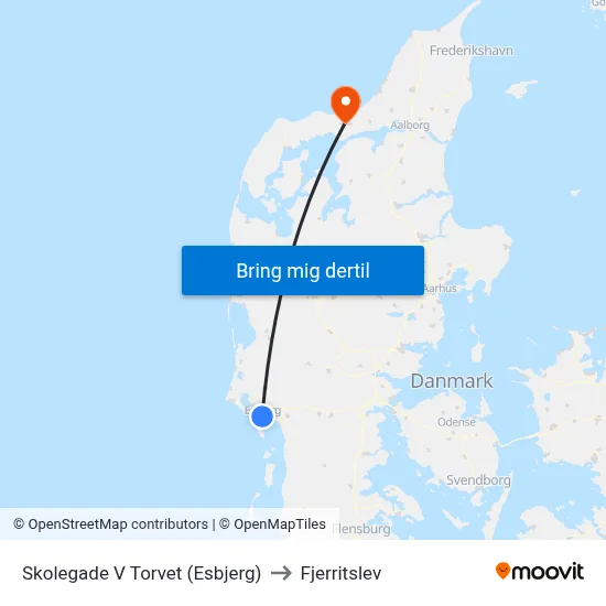 Skolegade V Torvet (Esbjerg) to Fjerritslev map