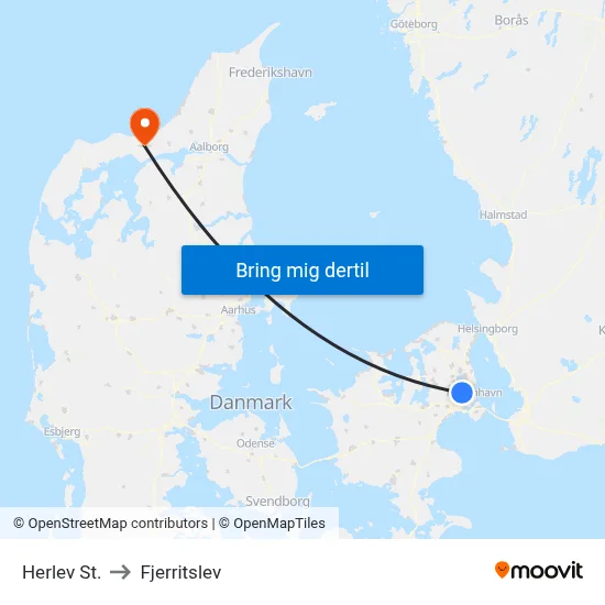 Herlev St. to Fjerritslev map