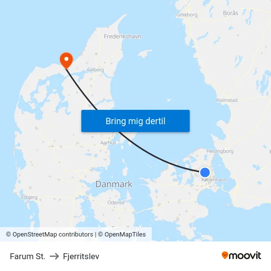 Farum St. to Fjerritslev map