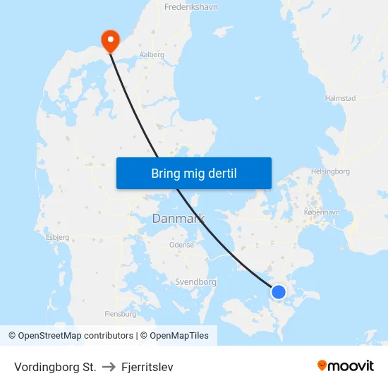 Vordingborg St. to Fjerritslev map