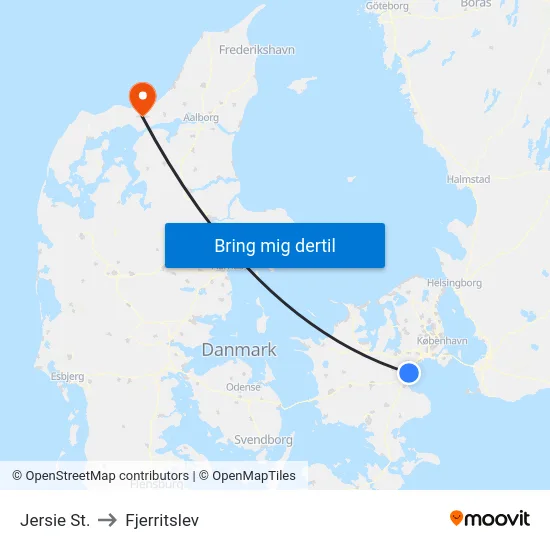 Jersie St. to Fjerritslev map