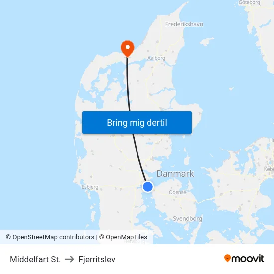 Middelfart St. to Fjerritslev map