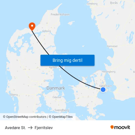 Avedøre St. to Fjerritslev map