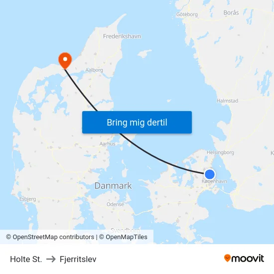 Holte St. to Fjerritslev map