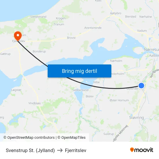 Svenstrup St. (Jylland) to Fjerritslev map