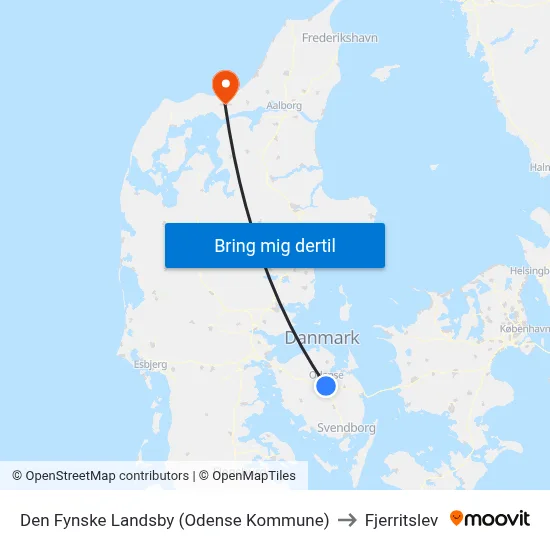 Den Fynske Landsby (Odense Kommune) to Fjerritslev map
