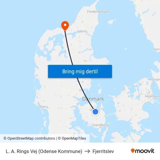 L. A. Rings Vej (Odense Kommune) to Fjerritslev map