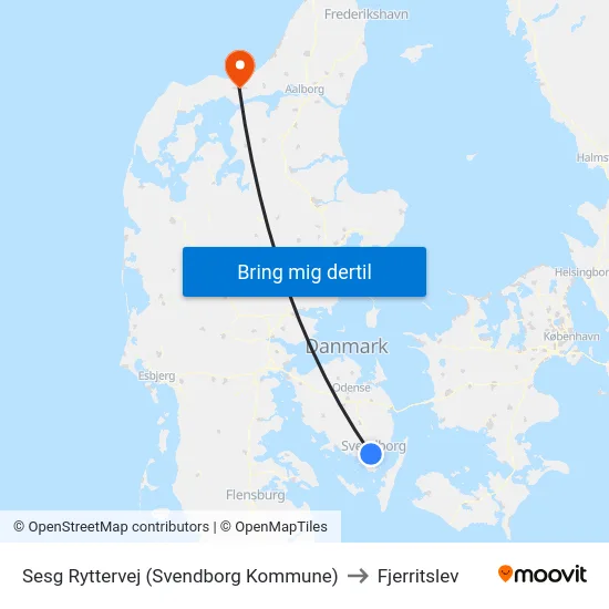 Sesg Ryttervej (Svendborg Kommune) to Fjerritslev map
