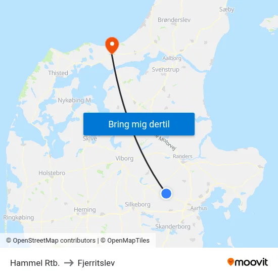 Hammel Rtb. to Fjerritslev map