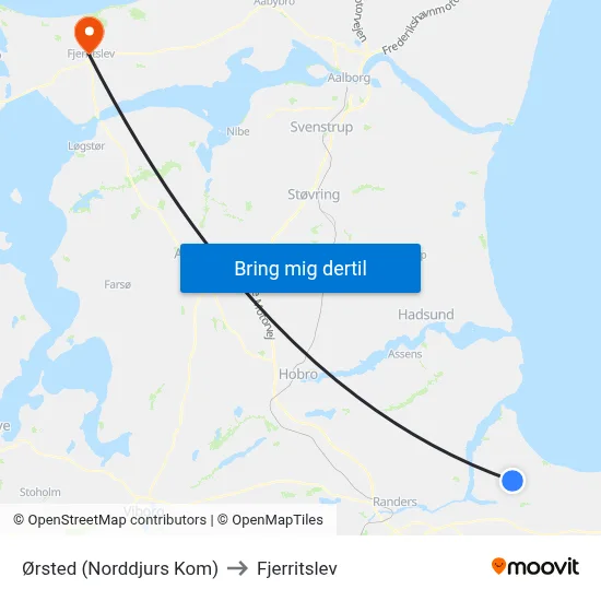 Ørsted (Norddjurs Kom) to Fjerritslev map