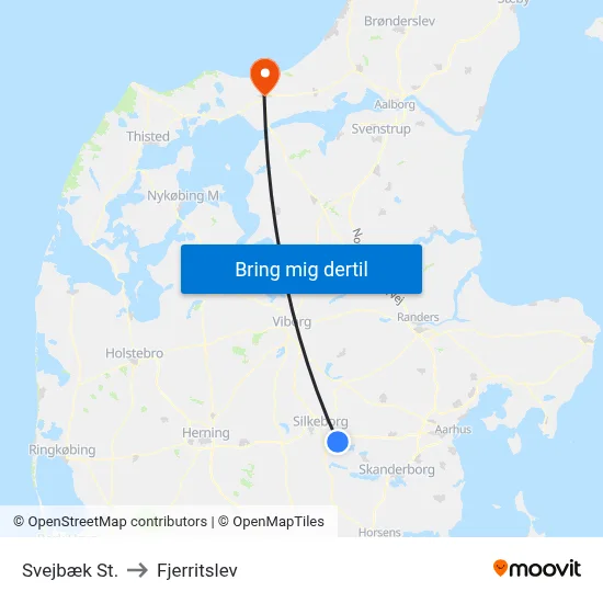 Svejbæk St. to Fjerritslev map