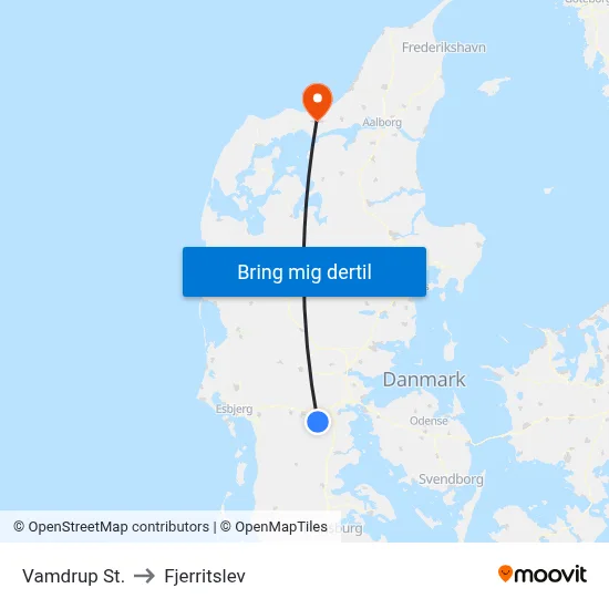 Vamdrup St. to Fjerritslev map