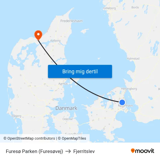 Furesø Parken (Furesøvej) to Fjerritslev map