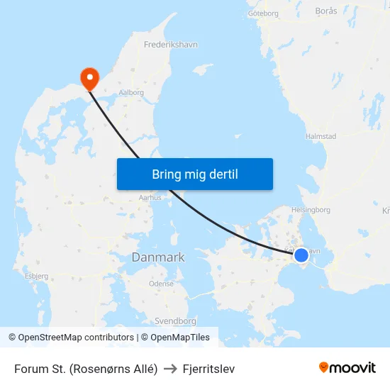 Forum St. (Rosenørns Allé) to Fjerritslev map