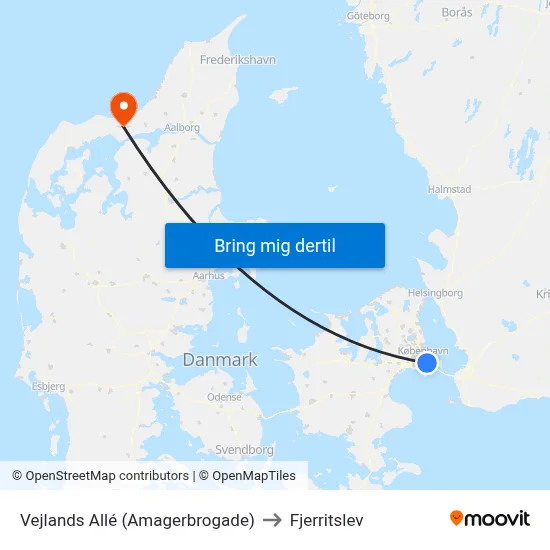 Vejlands Allé (Amagerbrogade) to Fjerritslev map