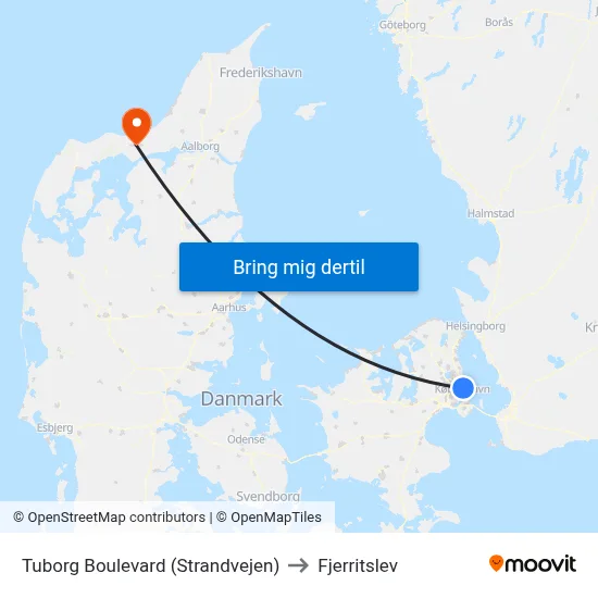 Tuborg Boulevard (Strandvejen) to Fjerritslev map