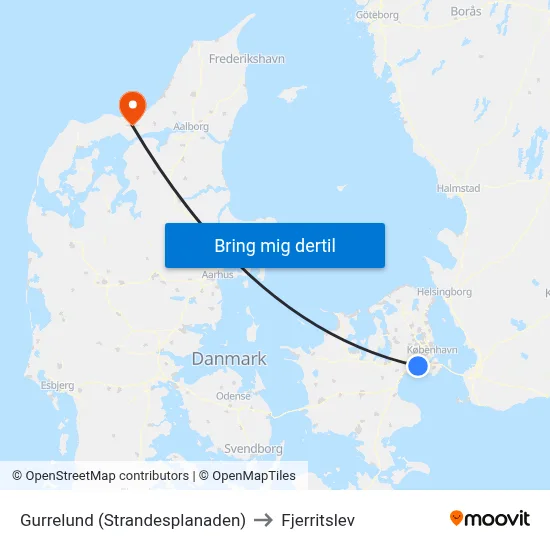 Gurrelund (Strandesplanaden) to Fjerritslev map